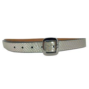 Banana Republic Silver Embossed Snakeskin Belt MEDIUM